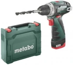 Akumuliatorinis suktuvas/gręžtuvas PowerMaxx BS Basic 2x2,0Ah metaBOX, Metabo