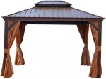 Gazebo SUNSET 3,65x4,85xH2/2,7m, ruda/beige