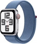 Apple Watch SE GPS + Cellular 44mm Silver Aluminium Case with Winter Blue Sport Loop - MRHM3ET/A