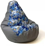 Sako sack pouffe pear print pilkas spaceships XXL 140 x 100 cm