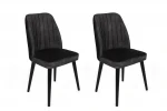 2-jų kėdžių komplektas Kalune Design Alfa 437 V2, juodas