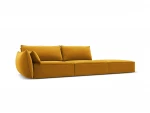 Velvet sofa Vanda (dešininė), 4 sėdimos vietos, geltona