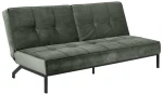 Sofa lova PERUGIA 198x95x87 cm, medžiaga: audinys, spalva: miško žalia, kojos: juodo metalo