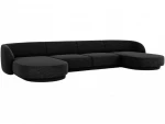 Panoraminė sofa Micadoni Miley, 334 x 155 x 74 cm, juoda