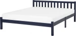 Beliani Medinė lova 180 x 200 cm mėlyna FLORAC