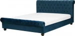 Beliani Velour lova 160 x 200 cm mėlyna Avallon