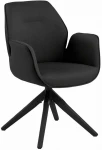 Chair AURA with armrests, dark pilkas/juodas