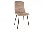 4-ių valgomojo kėdžių komplektas Signal Jerry Velvet, smėlio spalvos/juodas