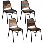 Valgomojo kėdės, 4 vnt, 44x59x89 cm, rudos
