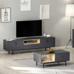 TV staliukas Kalune Design Svetainės baldų komplektas Naturel - Anthracite, Sapphire