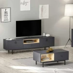 TV staliukas Kalune Design Svetainės baldų rinkinys Naturel - Anthracite, Sapphire