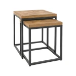 Set of side tables INDUS 2pcs 39x39xH44cm, 45x45xH50cm, oak