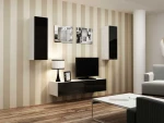 Cama Living room cabinet set VIGO 7 baltas/juodas gloss