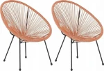 Beliani Lumarko 2 polirotango kėdžių rinkinys Oranžinis ACAPULCO II!