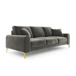 Keturvietė sofa Velvet Larnite, 237x102x90 cm, šviesiai pilka