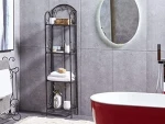 Beliani Lumarko Metal vonios kambarys Rack 4 lentynos juoda VALDIVA!