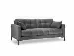 Sofa Micadoni Home Mamaia 3S, pilka/juoda