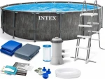 Intex Baseinas Prism Greywood sodo 457x122 cm dobrebasen