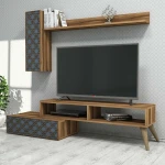 TV staliukas Kalune Design Televizoriaus spintelė Planet - Walnut, Chalcedony