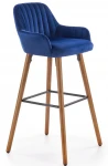 Baro kėdė Halmar H93, mėlynos/ąžuolo spalvos