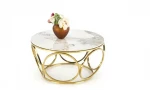 Gold VENUS 2 c. table, baltas marble / auksinis