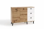 Komoda ADRK Furniture CLE02, ruda/balta