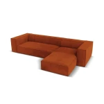 Keturvietė dešininė kampinė sofa Agawa, 290x173x68 cm, raudona