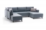 Kampinė sofa-lova Efsun, mėlyna