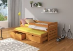 Vaikiška lova ADRK Furniture Tomi su šonine apsauga, 80x180 cm, ruda