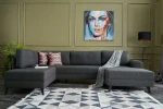 Kalune Design Kampinė sofa-lova Belen - Anthracite