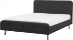 Beliani Sumontuota lova 140 x 200 cm tamsiai pilka RENNES