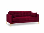 Sofa Micadoni Home Mamaia 3S, raudona/auksinės spalvos