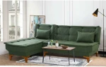 Hanah Home Kampinė sofa-lova Santo Left - Žalias