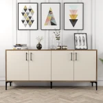 TV staliukas Kalune Design CREAM Konsolė Kiev - Walnut, Kreminis