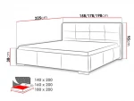 Lazio lova 180x200 cm su pakeliamu pagrindu