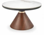 GENESIS coffee table, baltas marble / walnut / auksinis