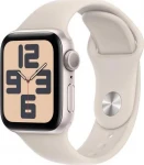 Išmanusis laikrodis Apple Watch SE 2023 GPS + Cellular 44mm Starlight Alu Sport M / L rusvai gelsvas (mrgx3qc / A)