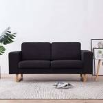 Dvivietė sofa, juoda, audinys