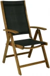 Kėdė FUTURE 57x69xH107cm, sulankstoma, sėdima dalis: tekstilenas, spalva: juoda, medis: akacijos, apdaila: alyvuota