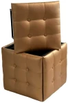 5-in-1 pouffe-transformer - 5 stools in 1 pouffe camel eco leather