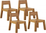 Beliani rinkinys 4 sodo kėdės acacia wood LiVORNO