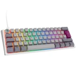 Ducky One 3 Mist Pilkas Mini klaviatūra žaidimams, RGB LED – MX–Speed–Sidabrinis – DE išdėstymas