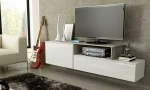 Cama TV cabinet SIGMA 3 180 baltas gloss + sonoma oak