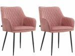2-jų valgomojo kėdžių komplektas Loft24 Elvira, rožinis