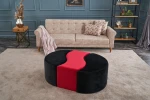 Pouffe Alya Puf - Black, Red