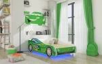 Vaikiška lova Adrk Furniture LED Speed, 70x140 cm, žalia