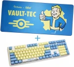 King Kits Ducky x Fallout Vault-Tec Limited Edition One 3 Klaviatūra žaidimams + Pelės kilimėlis - MX-Silent-Raudona (US)