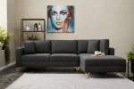 Hanah Home Kampinė sofa Berlin Right - Anthracite, Gold