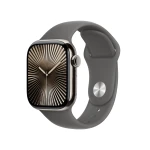 Apple Watch Series 10 GPS + Cellular 42mm Natural Titanium Case with Stone Grey Sport Band - S/M MWXD3ET/A