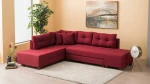 Kalune Design Kampinė sofa-lova Manama Corner Sofa Bed Left - Claret Raudona